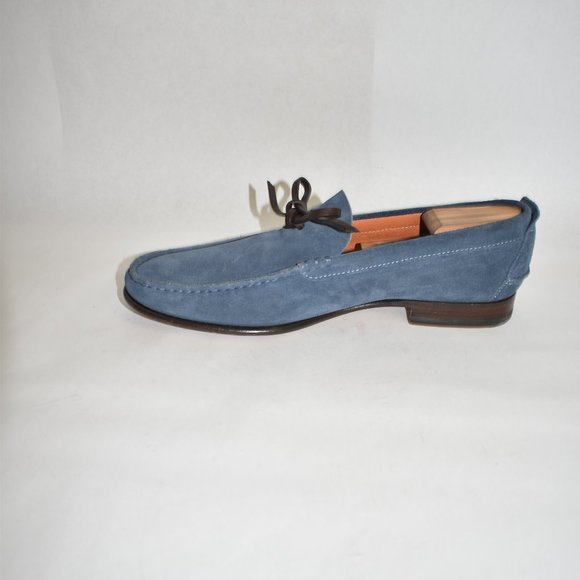 Santoni Fatte A Mano Blue Suede Loafer Size 9.5 main image 6